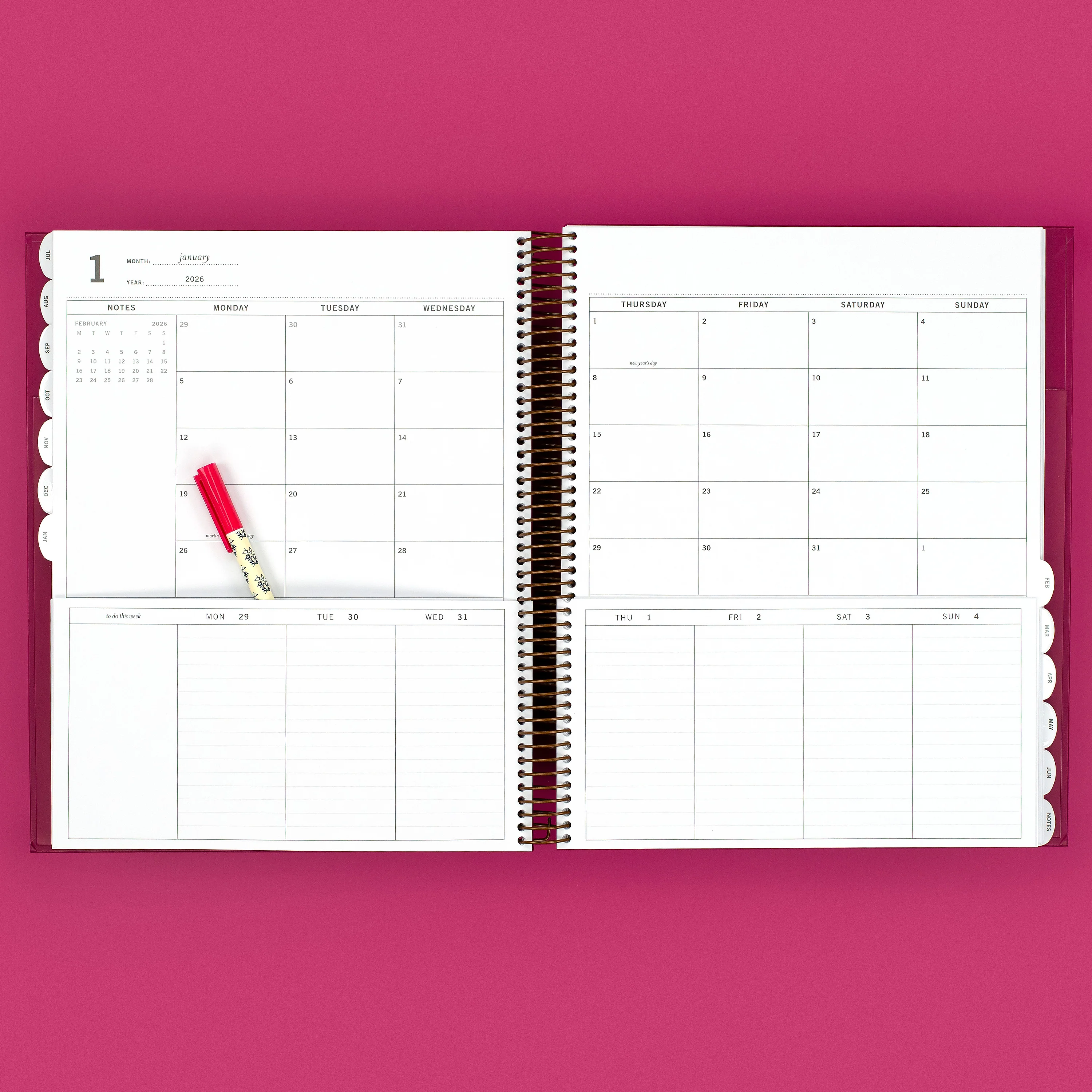 portrait week + month planner