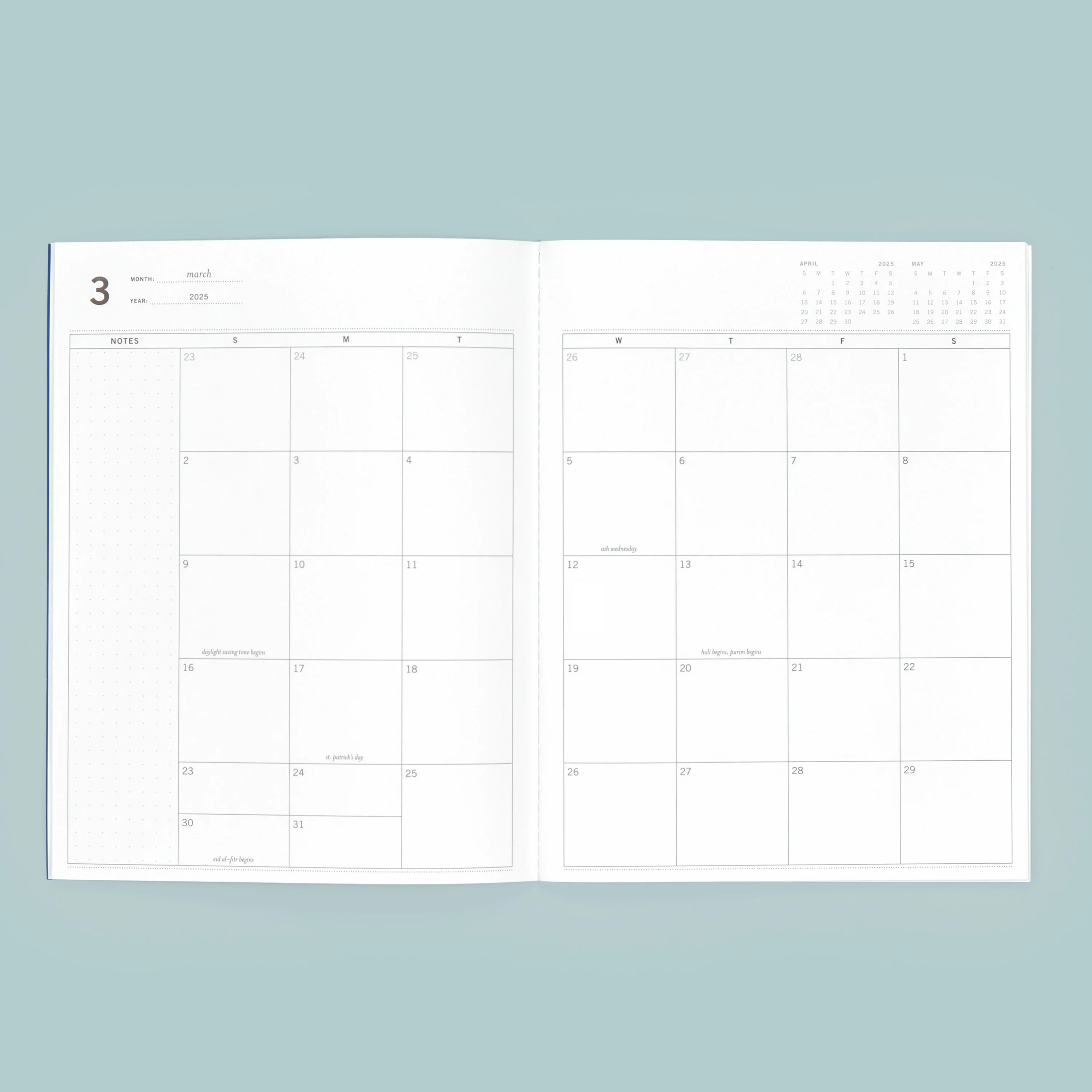 simple monthly planner